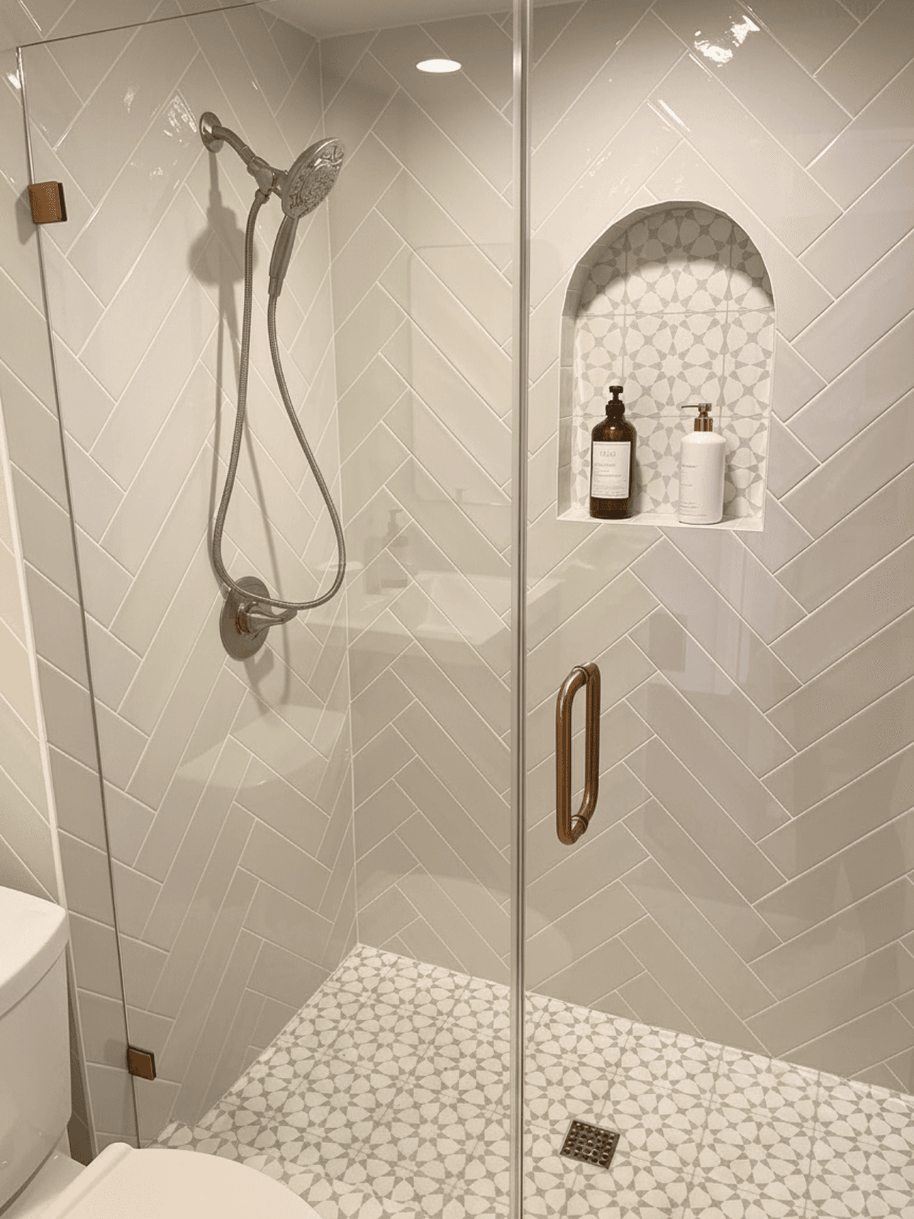 A spotless glass shower door free of hard-water spots